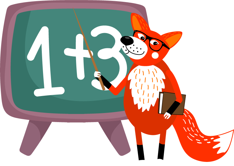 Komik tilki öğretmeni vahşi hayvan duvar sticker - TenStickers