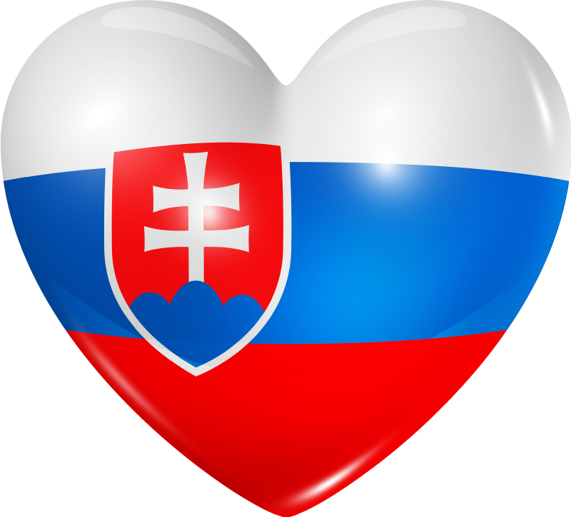 Nálepka slovenskej vlajky v tvare srdca - Tenstickers