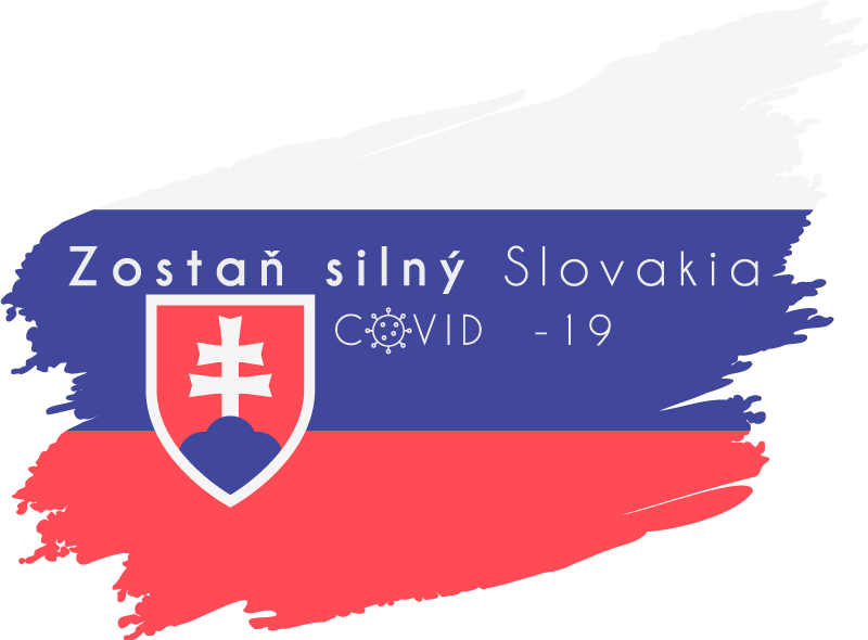 Nálepka covid 19 a slovenská vlajka - Tenstickers