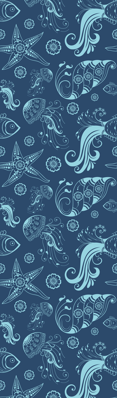 Autocolante para frigorífico frigorífico ornamental de vida marin - TenStickers