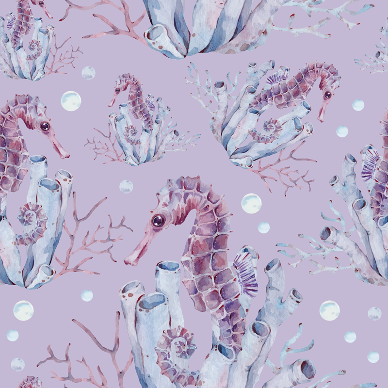 Vinilo para nevera Caballito de mar acuarela - TenVinilo