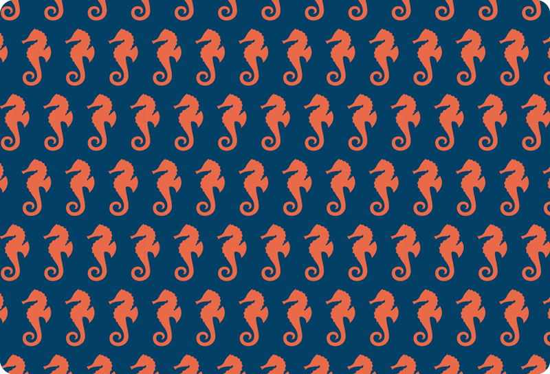 Orange sea horse pattern laptop skins - TenStickers