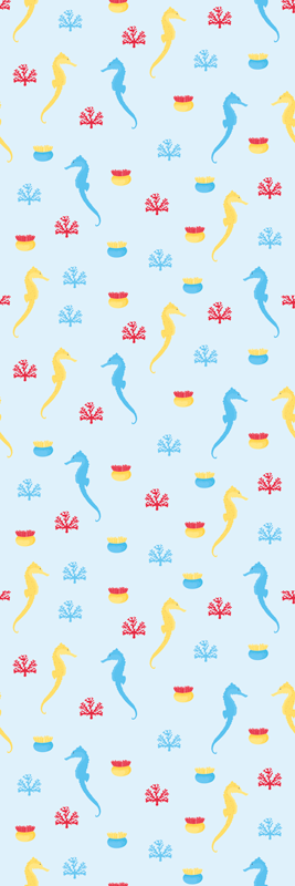 Autocolante para frigorífico Cavalo marinho e coral - TenStickers