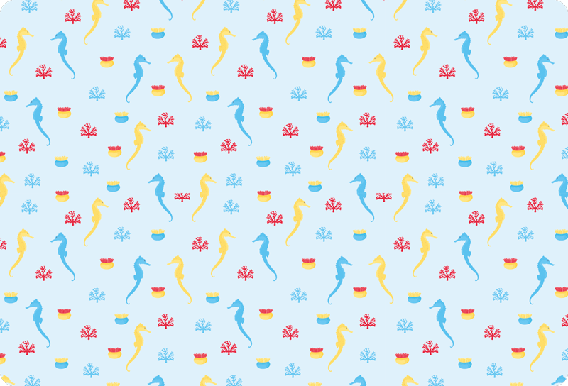 Sea horse and coral  laptop skins - TenStickers