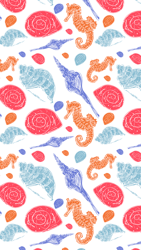 해저 타일 아이폰 스티커 - TenStickers