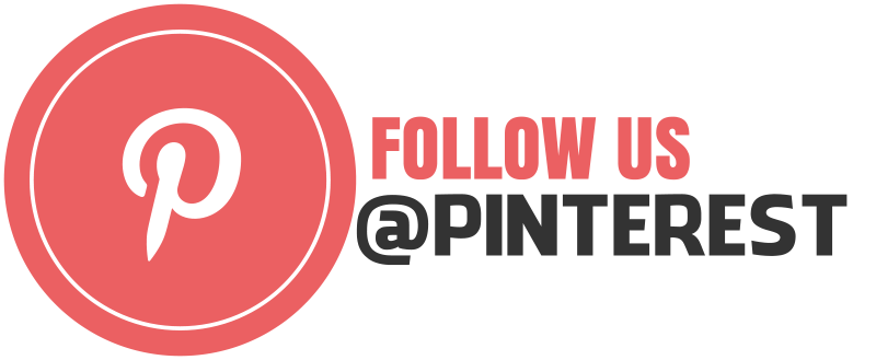 Follow us text Pinterest window sticker - TenStickers