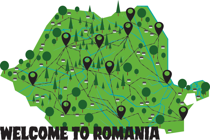 Bine ați venit pe autocolantul de perete al hărții lumii din româ - TenStickers