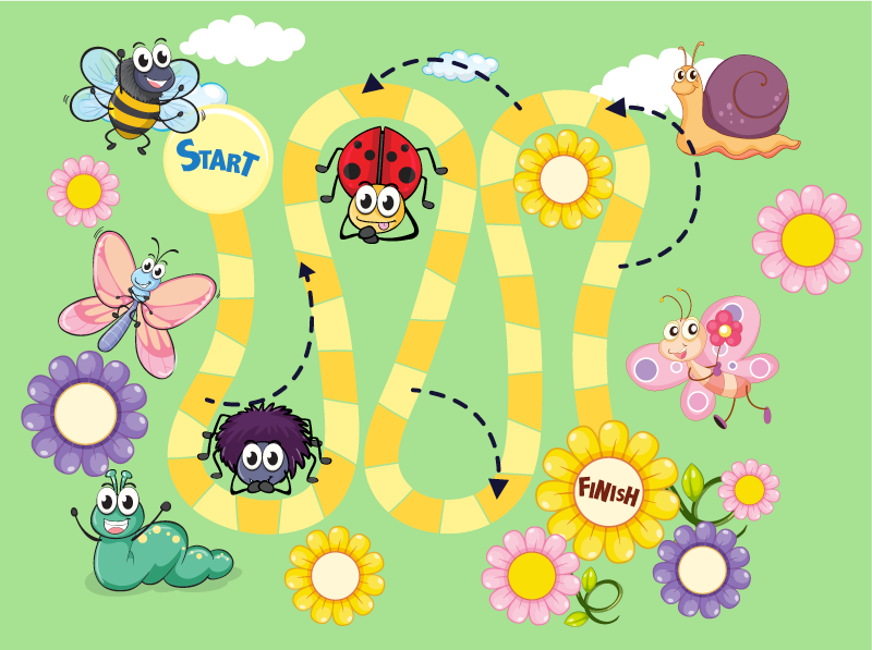 Board game insects furniture sticker - TenStickers