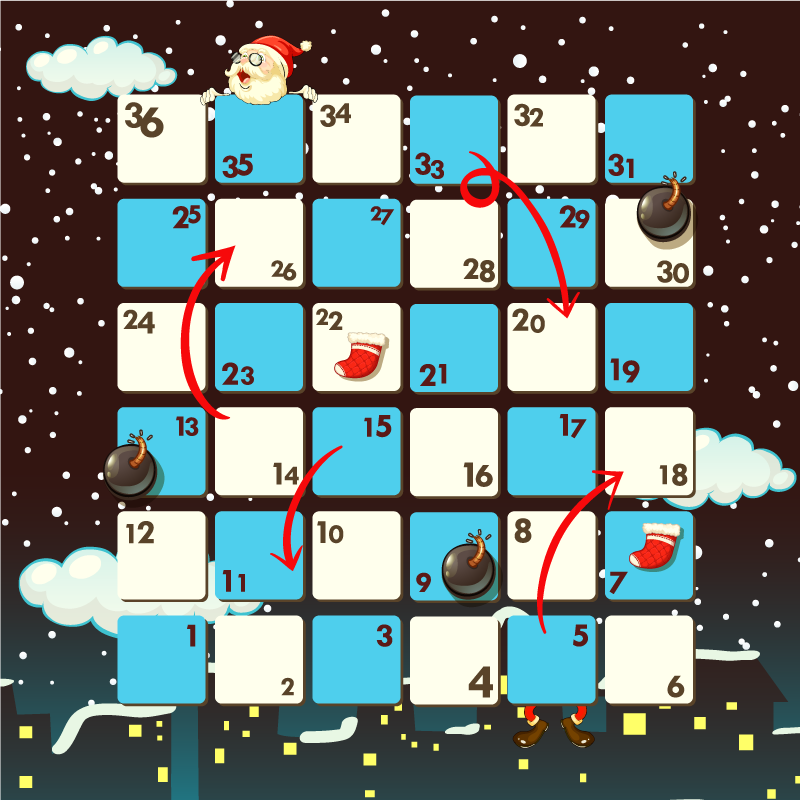 Board game  christmas sticker - TenStickers