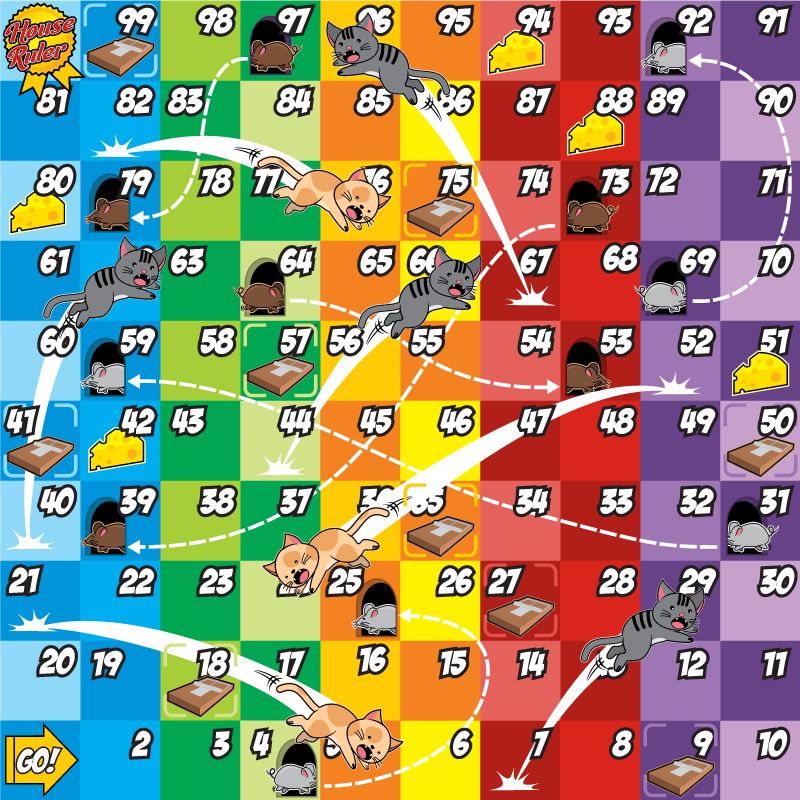 board game cat and mouse furniture sticker TenStickers