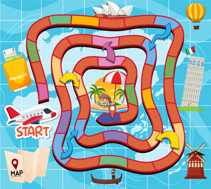 board game travel furniture sticker - TenStickers