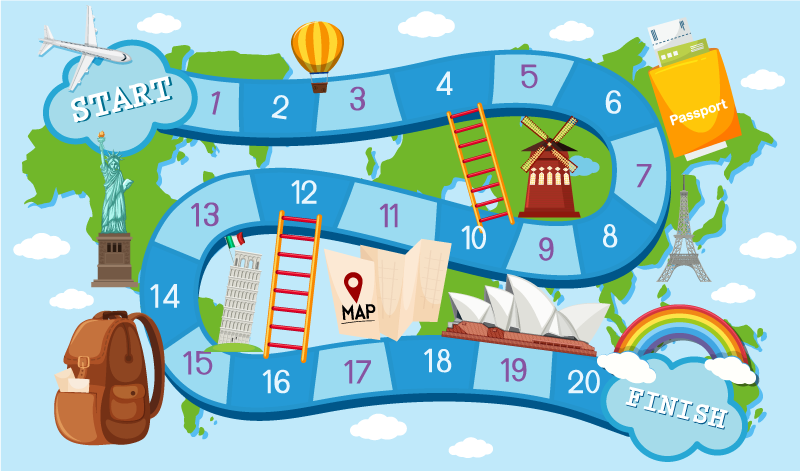 board game round the world furniture sticker - TenStickers