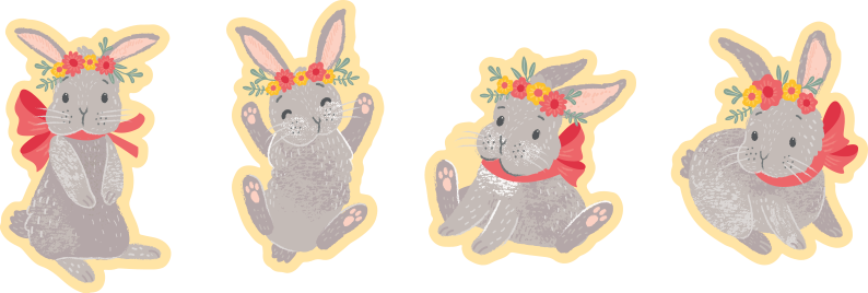 Raamstickers Bunny collectie - TenStickers