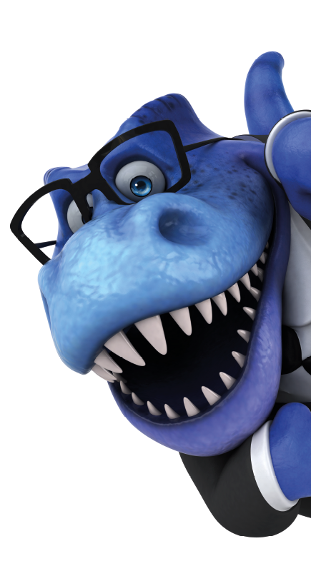 Szórakoztató trex 3d illusztráció ablak matrica - TenStickers