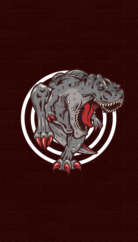 T-rex 일러스트 창 스티커 - TenStickers