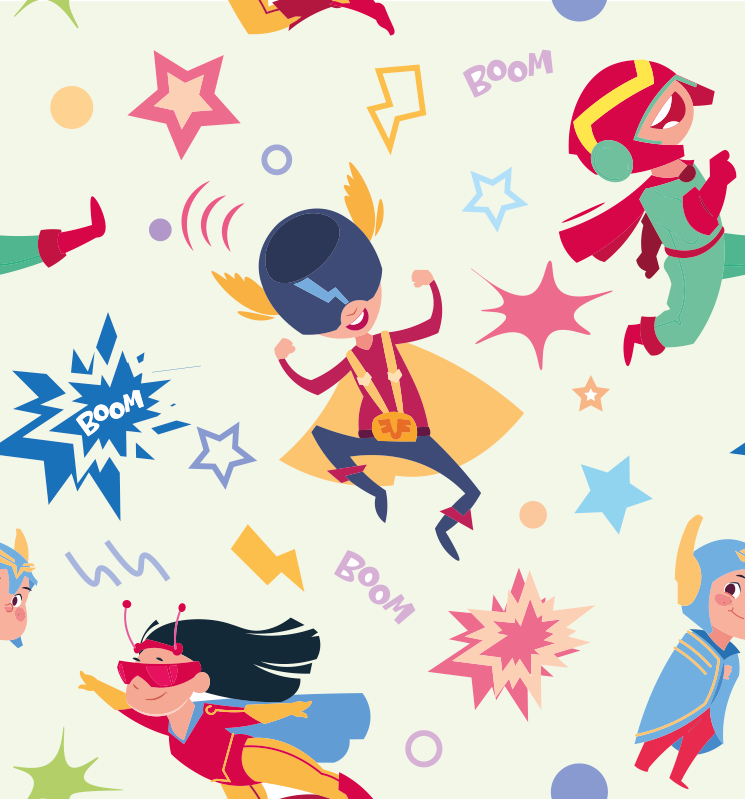 Naljepnica namještaja junaka s uzorkom - TenStickers