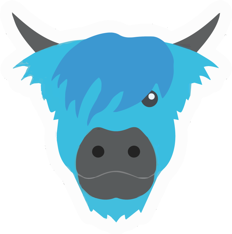 スコットランドの青い牛の農場の動物のウォールステッカー Tenstickers