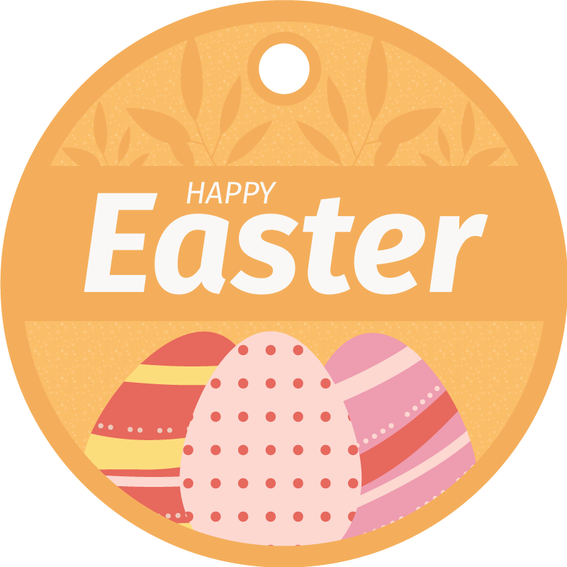 Easter egg circle window sticker - TenStickers