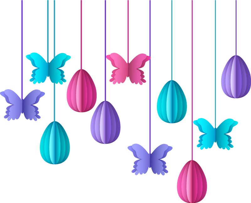 Butterfly Easter Egg Drop wall sticker - TenStickers