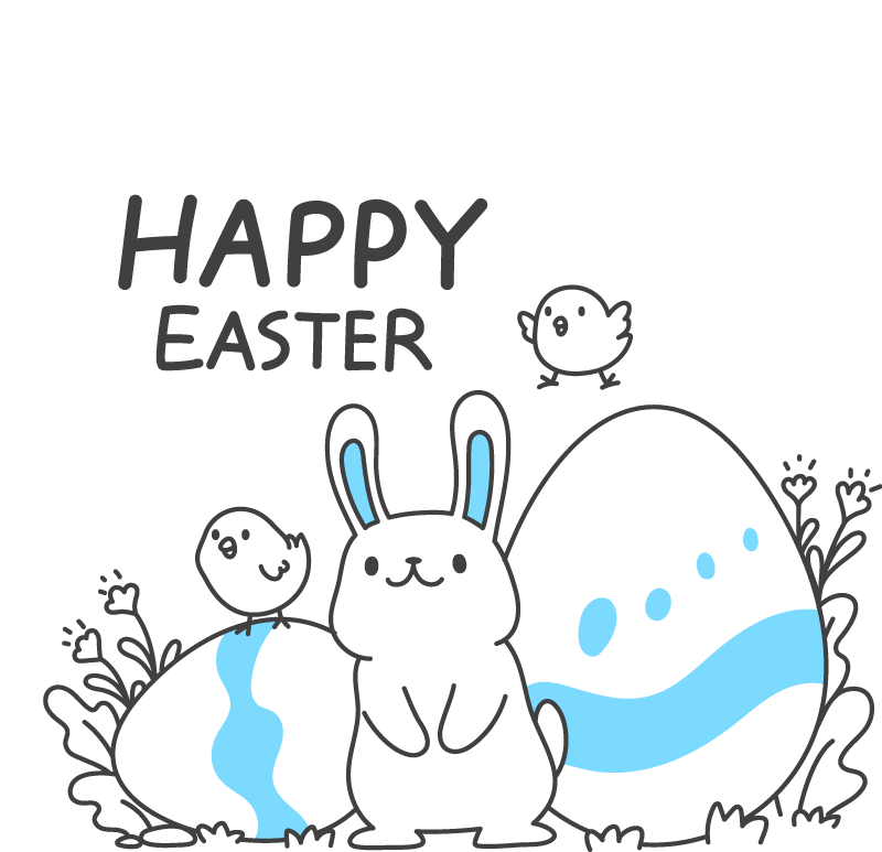 Chick and bunny Easter egg window sticker - TenStickers
