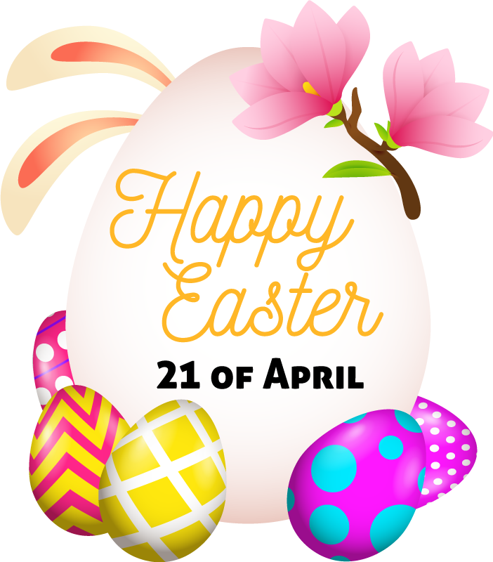 Happy Easter Smart bunnies window sticker - TenStickers
