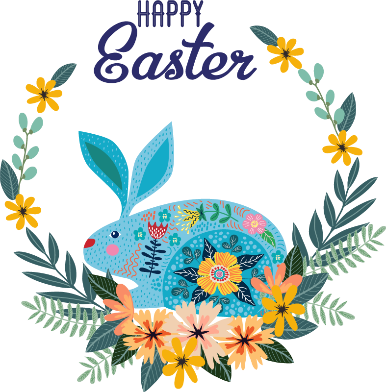 Happy Easter bow wall decal - TenStickers