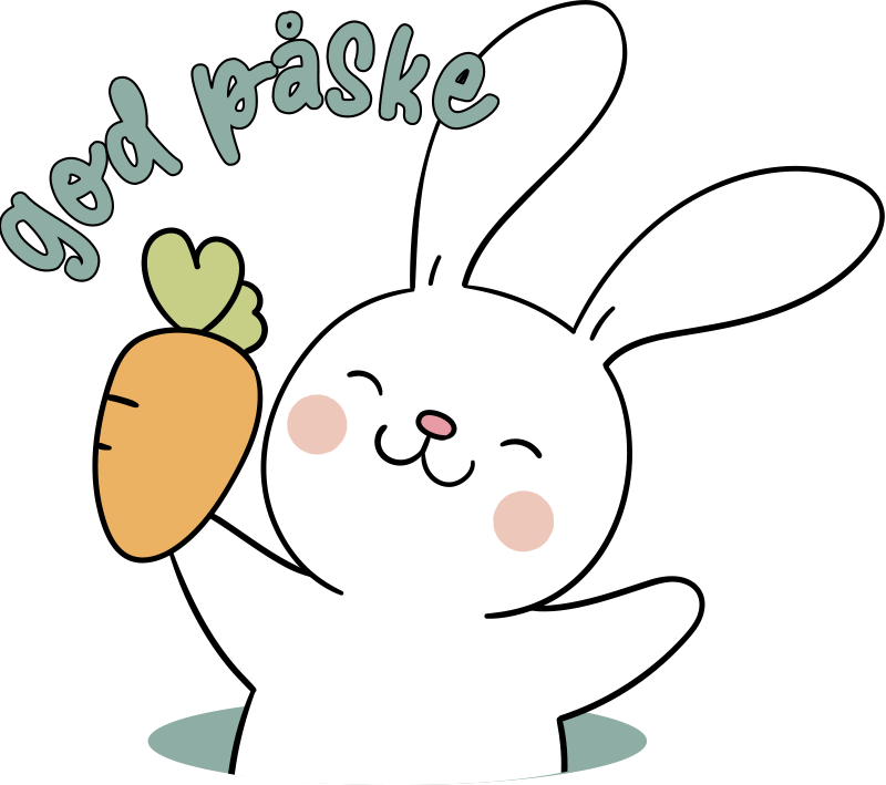 Påskehare i hullveggklistremerke - Tenstickers