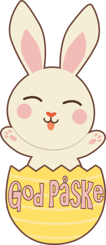 Påskehare i gult eggveggklistremerke - Tenstickers