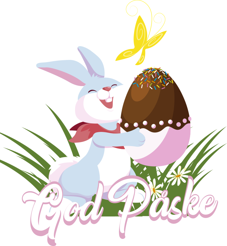 Påskehare som holder sjokoladeegg sticker - Tenstickers