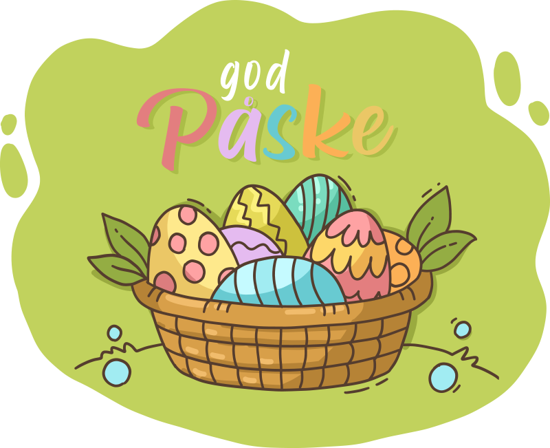 Påskeegg med fargerik tekstoverføringsbilde - Tenstickers