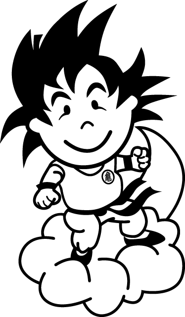 Vinilo infantil tenviniño Goku línea - TenVinilo