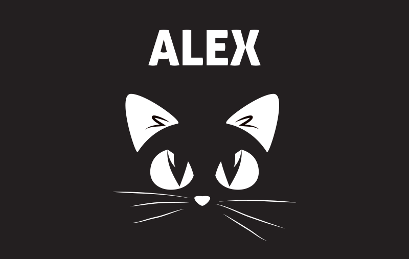 Cat silhouette on black background laptop stickers - TenStickers