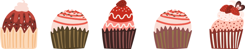 Cenefa adhesiva patrón de cupcakes - TenVinilo