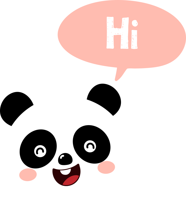 Mural habitación infantil Panda de dibujos animados diciendo hola -  TenVinilo