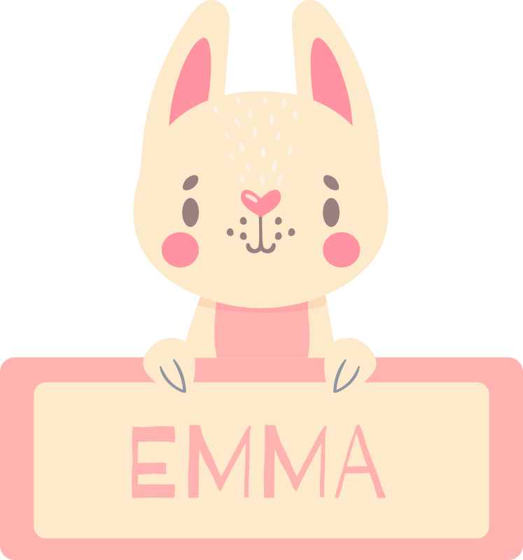 Vinilo infantil conejito con nombre - TenVinilo