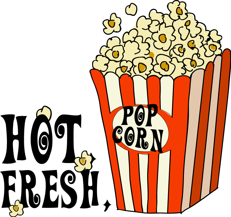 Hot, Fresh, ,Popcorn food decal - TenStickers