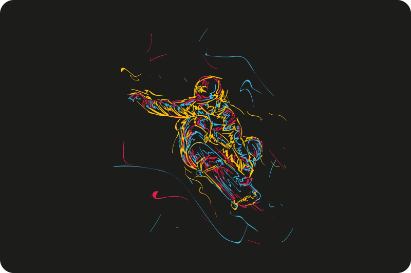 Skateboarder abstract skins pentru laptop - TenStickers