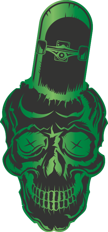 Skull with skate iPhone sticker - TenStickers