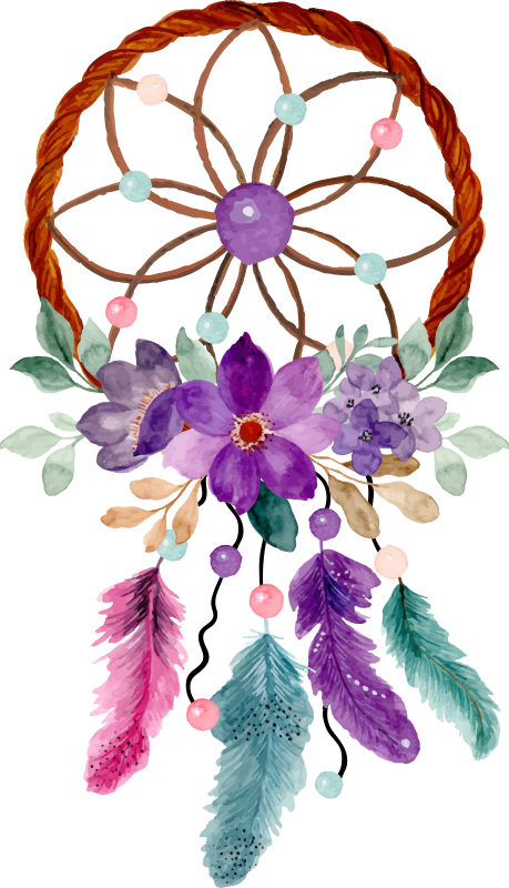 Stickers objecten Bloemen dromenvanger - TenStickers