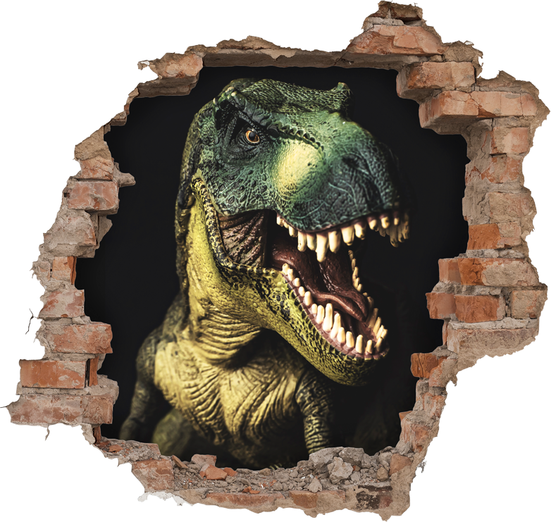 Autocolantes de dragões e dinossauros Dinossauro realista rompend -  TenStickers