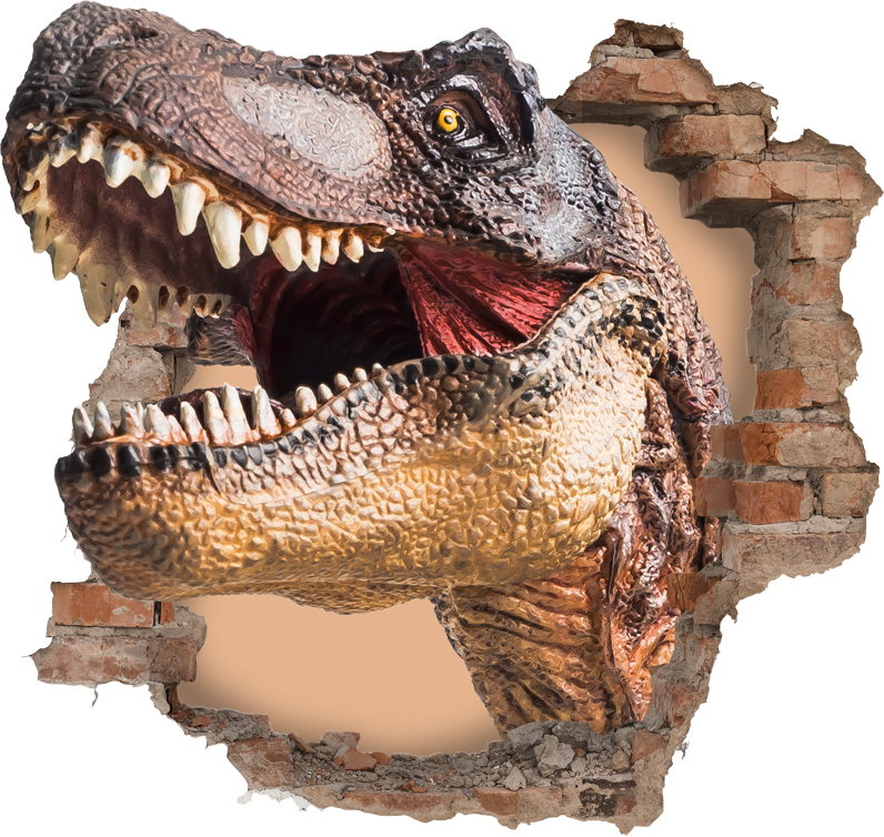 Autocolantes de dragões e dinossauros Dinossauro realista rompend