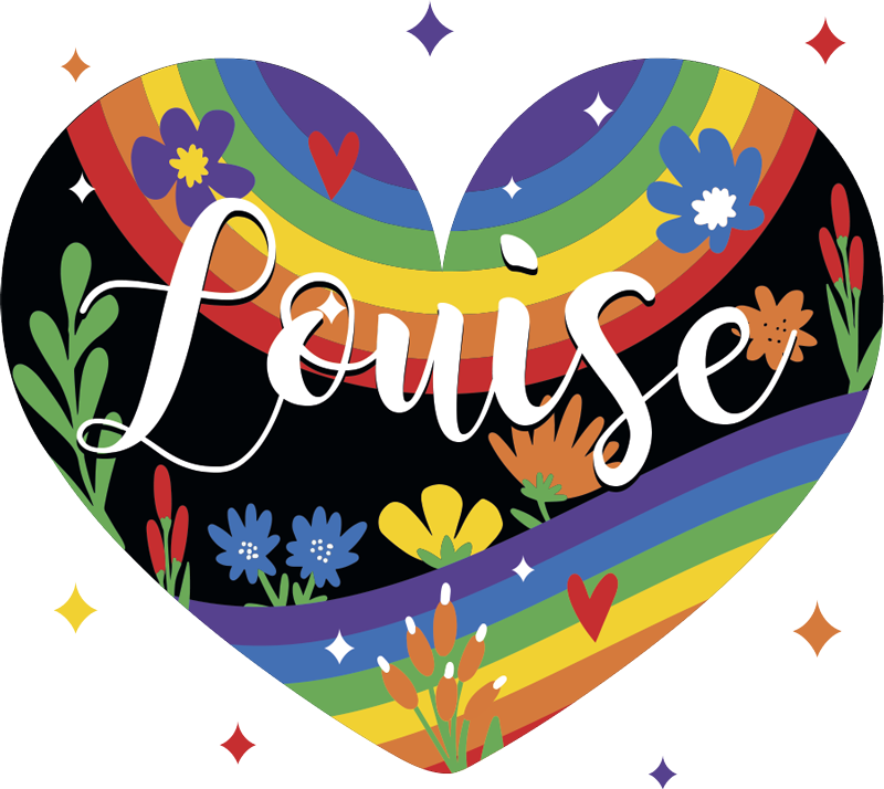 Vinilo ilustración Corazón arcoiris personalizado - TenVinilo