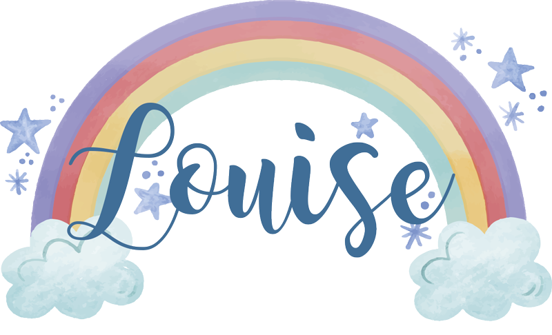 Rainbow name personalized with blue star decal - TenStickers