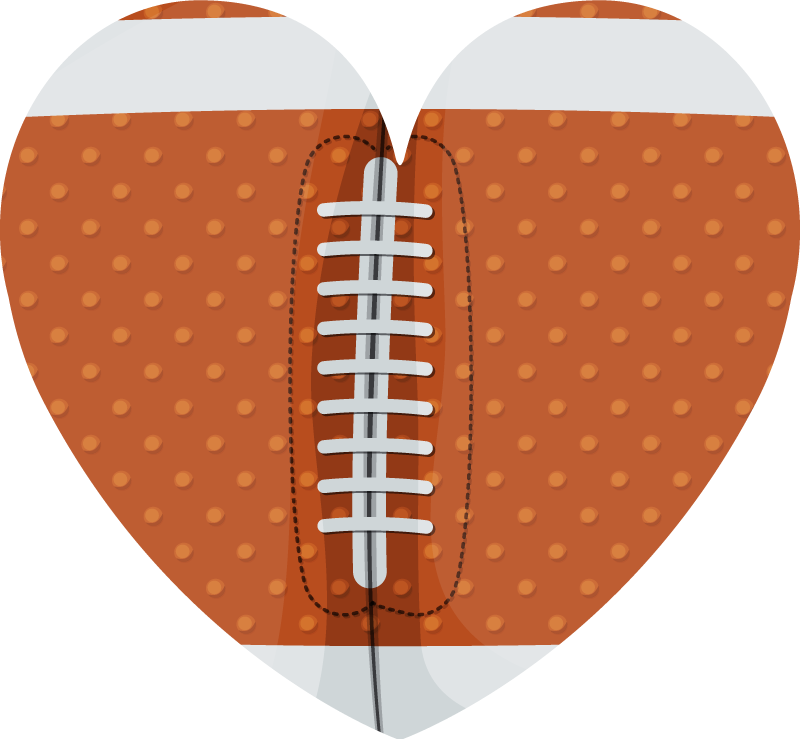 rugby heart rugby wall sticker - TenStickers