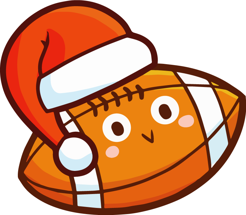 Funny rugby ball Christmas rugby sticker - TenStickers
