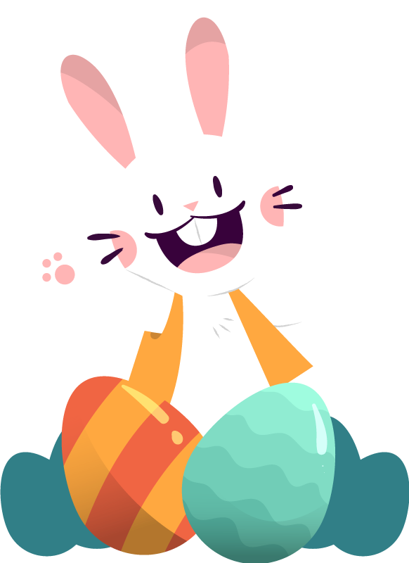 Sticker vitrine dessin de lapin pour pâques - TenStickers