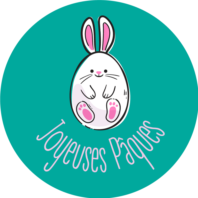 Sticker vitrine joyeuses pâques en français - TenStickers