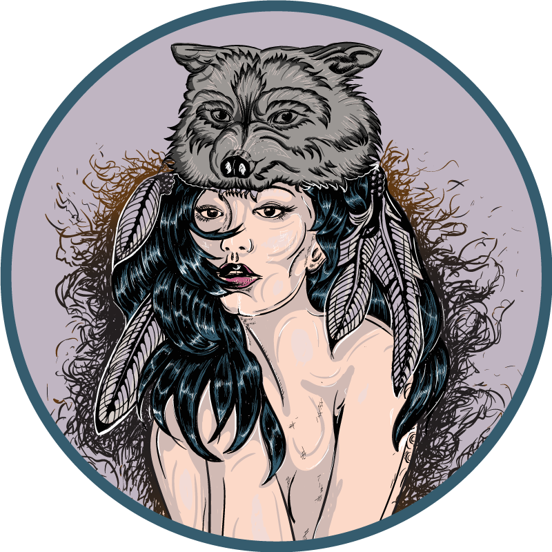 Autocolantes com animais selvagens Mulher loba - TenStickers