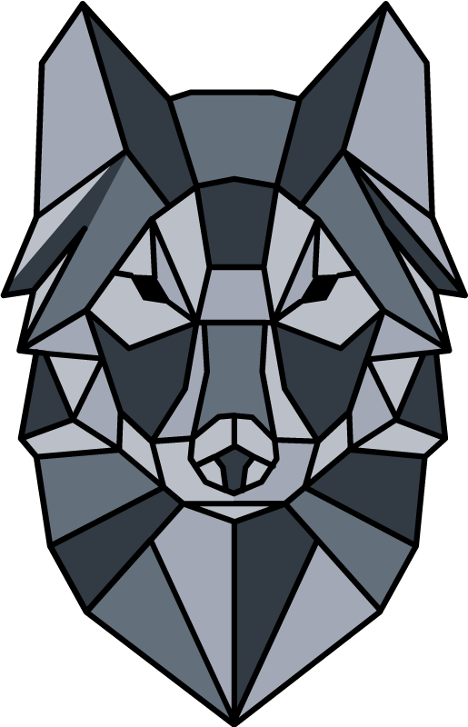 회색 기하학 북유럽 늑대 야생 동물 데칼 - TenStickers