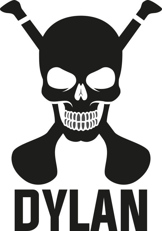 Personalised hurling skull wall decal - TenStickers